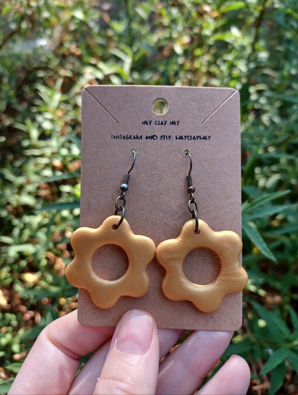 Handmade Yellow Flower Polymer Clay Earrings
